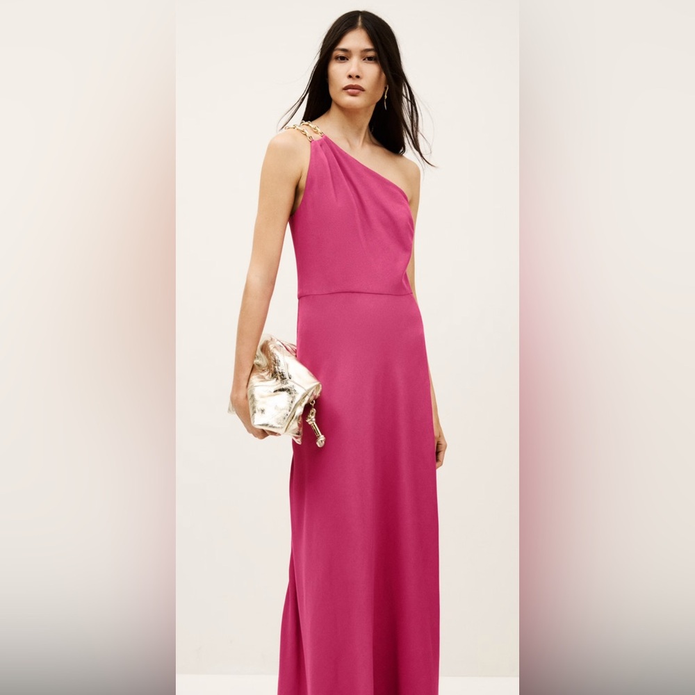 Elegant Pink Long Wedding Guest Dress